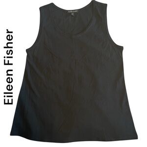 Eileen Fisher Black Sleeveless Tank Top silk small